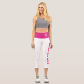 Florida Girl White & Pink High Waisted Capris (Vorderseite)