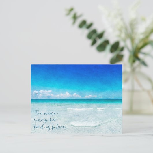 Florida Golf Coast Tropical Aquamarin Blue Beach Z Postkarte (Stehend Vorderseite)