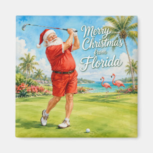 Florida Golf Frohe Weihnachten mit dem Weihnachtsm Magnet