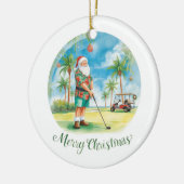 Florida Golfer Santa Golfing  Holiday  Keramik Ornament (Links)