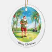 Florida Golfer Santa Golfing Holiday Keramik Ornament (Links)