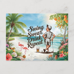 Florida-Golfparty lustiger Spruch für Golfer Postkarte