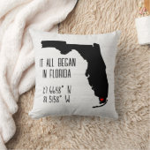 Florida GPS Koordinaten mit Herz Kissen (Decke)