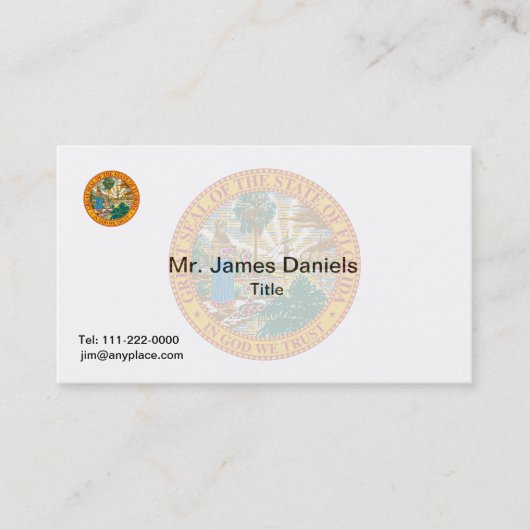 Florida Great Siegel Visitenkarte (Vorderseite)
