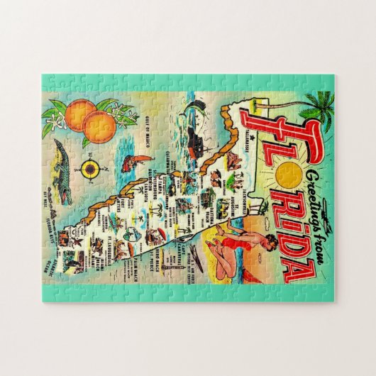 Florida Greetings 11x14 Jigsaw Puzzle (Horizontal)