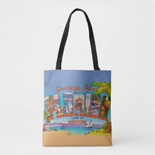 Florida Greetings Colorful Vintag Tasche