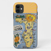 Florida Greetings Retro Map Case-Mate iPhone Hülle (Rückseite)