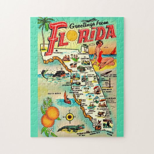 Florida Grüße 11x14 Puzzle (Vertikal)