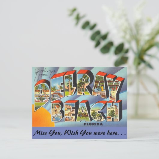 Florida, Grüße aus Delray Beach Postkarte (Stehend Vorderseite)