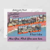 Florida, Grüße aus Jacksonville Beach Postkarte (Vorne/Hinten)