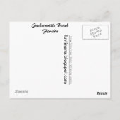 Florida, Grüße aus Jacksonville Beach Postkarte (Rückseite)