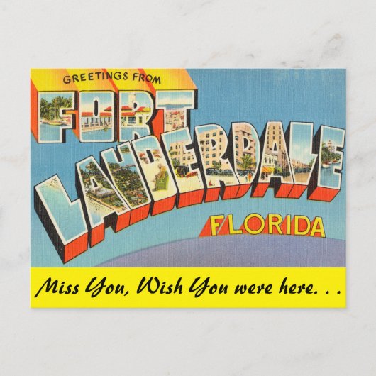 Florida, Grüße von Fort Lauderdale Postkarte (Vorderseite)