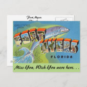 Florida, Grüße von Fort Myers Postkarte (Vorne/Hinten)