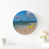 Florida Gulf Coast Beach with Empty Fleisch Große Wanduhr (Zuhause)