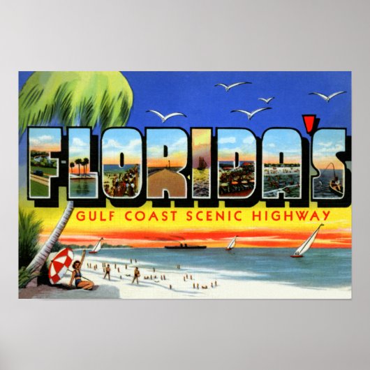 Florida Gulf Coast Highway Großbuchstabe Poster (Vorne)
