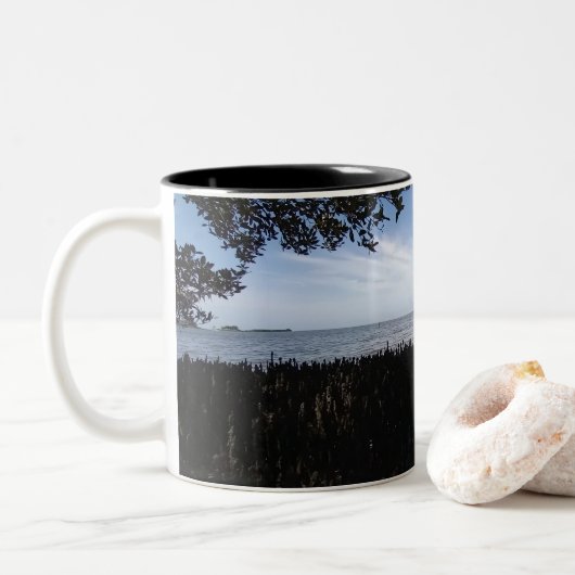 Florida Gulf Shore Relaxen Natural Beach Foto Zweifarbige Tasse (Mit Donut)