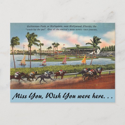 Florida, Hallendale, Gulfstream Park Postkarte (Vorderseite)