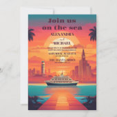 Florida Hawaii Hochzeit für Wasserkreuzfahrten Einladung (Vorderseite)