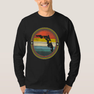 Florida Hawaii Roots Origin Staat Map Retro T-Shirt
