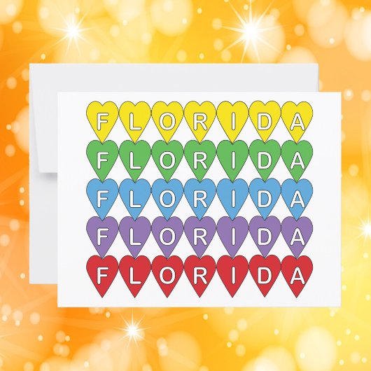 Florida Heart Colorful Postkarte