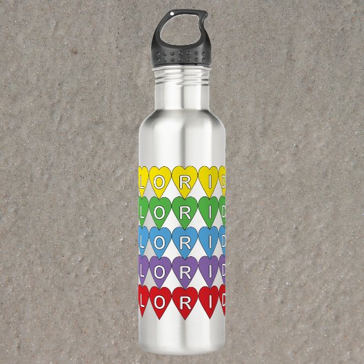 Florida Heart Rainbow Edelstahlflasche