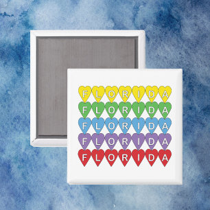 Florida-Herz-Regenbogen-Muster Magnet