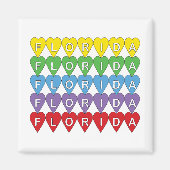 Florida-Herz-Regenbogen-Muster Magnet (Vorne)