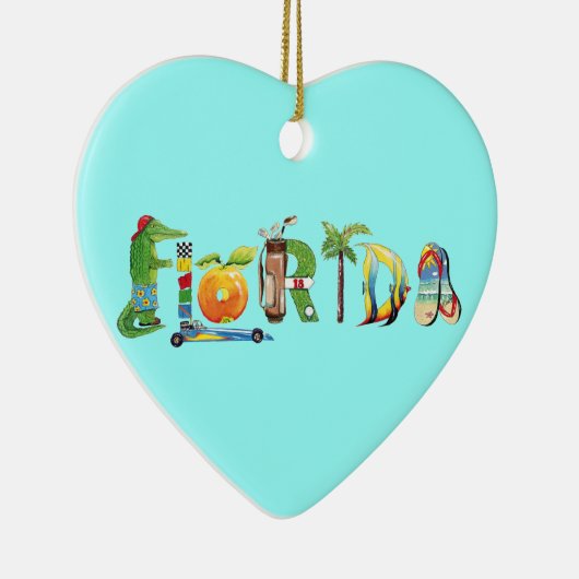 Florida-Herz-Verzierung Keramikornament (Rechts)