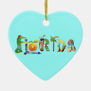 Florida-Herz-Verzierung Keramikornament