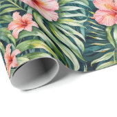 Florida-Hibiskus-Muster  Geschenkpapier (Rolleneckpunkt)