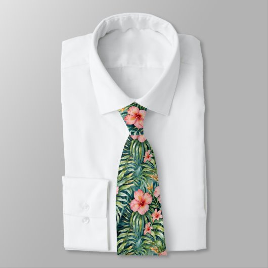 Florida-Hibiskus-Muster Krawatte (Gebunden)