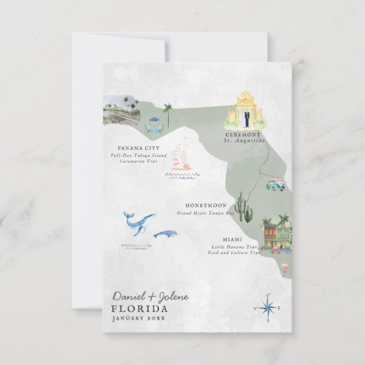 Florida | Hochzeit in Urlaubsort Fahrplan (Vorderseite)