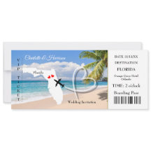 Florida Hochzeit in Urlaubsort Ticket Boarding Pas