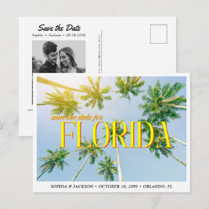 Florida Hochzeit Merken Sie sich den Termin Palmen Postkarte