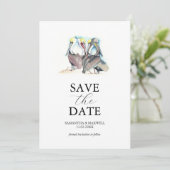 Florida Hochzeit Pelikan Save The Date Vorlage (Stehend Vorderseite)