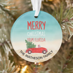 Florida Holiday Tropical Beach Frohe Weihnachten Ornament