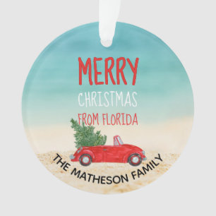 Florida Holiday Tropical Beach Frohe Weihnachten Ornament