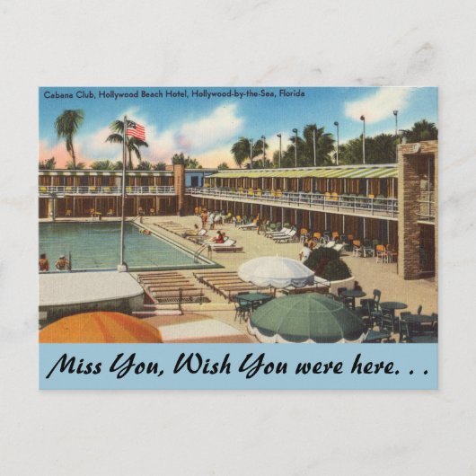 Florida, Hollywood Beach Hotel Postkarte (Vorderseite)