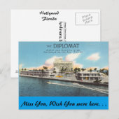 Florida, Hollywood, das Diplomat Postkarte (Vorne/Hinten)