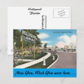 Florida, Hollywood, der Kreis Postkarte (Vorne/Hinten)