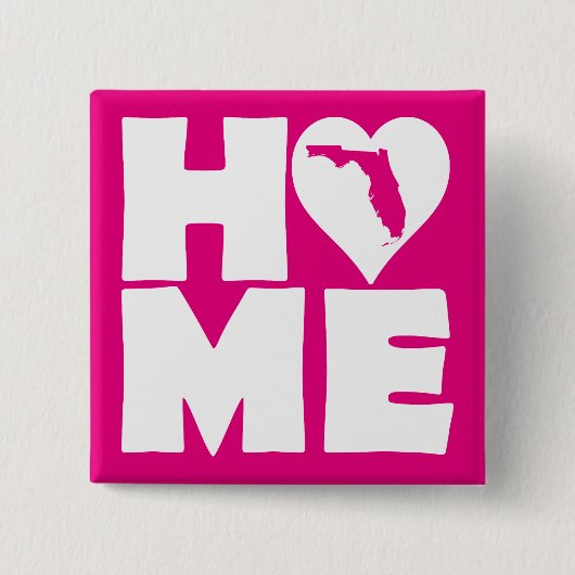 Florida Home Heart State Button Abzeichen Pin (Vorderseite)