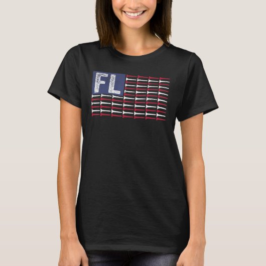 Florida Home State Fl American Flag Patriotic Golf T-Shirt (Vorderseite)