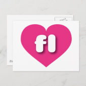 Florida Hot Pink heart - I Liebe fl Postkarte (Vorne/Hinten)