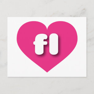 Florida Hot Pink heart - I Liebe fl Postkarte