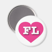 Florida Hot PInk Herz - I Liebe FL Magnet (Vorderseite/Rückseite)