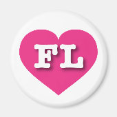 Florida Hot PInk Herz - I Liebe FL Magnet (Vorne)