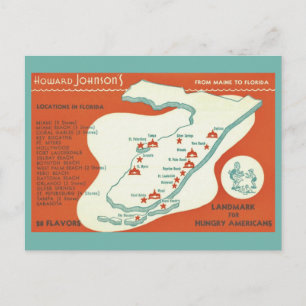 Florida Howard Johnsons Karte Postkarte