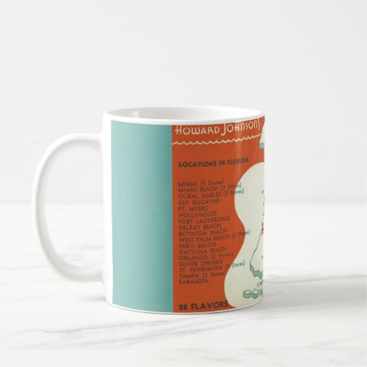 Florida Howard Johnson's Map Postcard Tasse (Links)