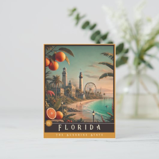 Florida | Hyper-Realistisches Staat Postkarte (Stehend Vorderseite)