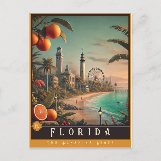 Florida | Hyper-Realistisches Staat Postkarte (Vorderseite)